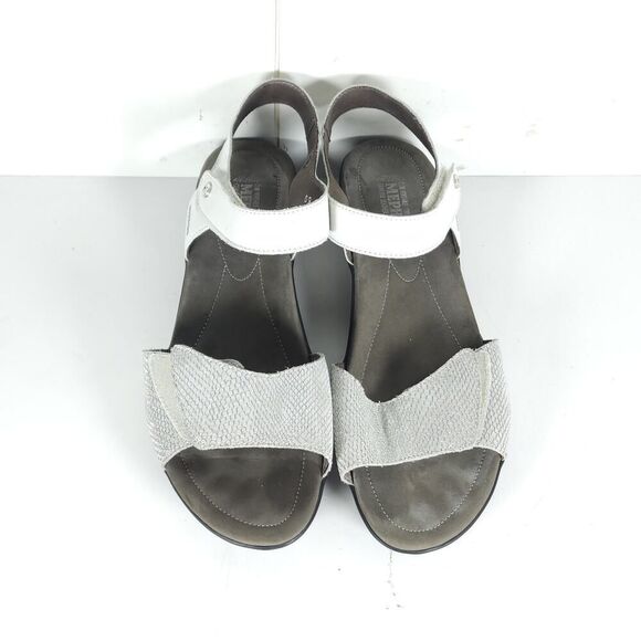 MEPHISTO Women’s Pattie EU41 US10,5 Leather White Silver Ankle Strap Sandals - Picture 4 of 16